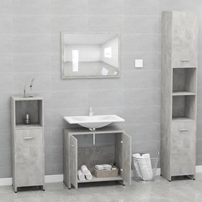 Conj. móveis casa de banho derivados madeira cinzento cimento