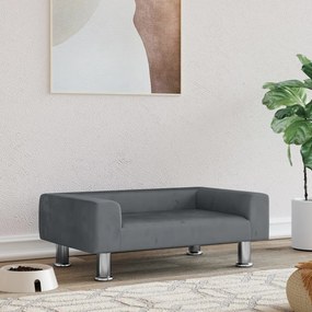 vidaXL Cama para cães 70x45x26,5 cm veludo cinzento-escuro