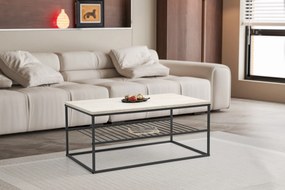 Mesa de Centro Asude – Travertine Black – 95x42x55 cm