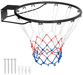 Cesto de basquetebol para porta montado na parede Golo de basquetebol com rede universal resistente para todas as condições climatéricas 49,5 x 41,5 x