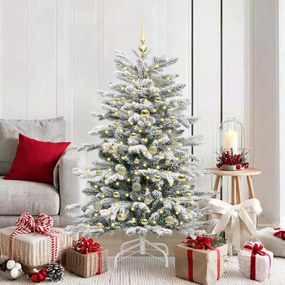 vidaXL Árvore de Natal Articulada Artificial Branco 150 cm PE e PVC