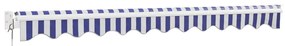 Toldo retrátil 3x2,5 m tecido e alumínio azul e branco