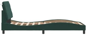 Estrutura de cama sem colchão 90x190 cm veludo verde-escuro