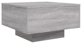 Mesa de centro com luzes LED 55x55x31 cm cinzento sonoma