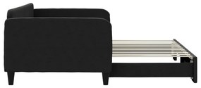 Sofá-cama com gavetão 100x200 cm tecido preto