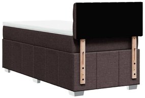Cama com molas/colchão 90x200 cm tecido castanho-escuro