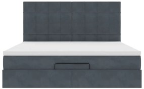 Estrutura cama otomana colchões 160x200 cm cinzento escuro