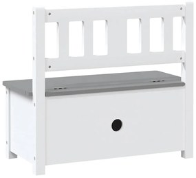 Banco de arrumação infantil 60x30x55 cm MDF branco e cinzento