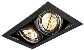 Foco embutido preto ajustável AR111 2 luzes - Oneon Design,Moderno