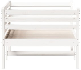 Sofá-cama 100x200 cm madeira de pinho maciça branco