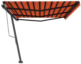 Toldo automático independente 600x350 cm laranja e castanho