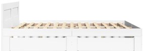 Estrutura de cama c/ cabeceira sem colchão 140x190 cm branco