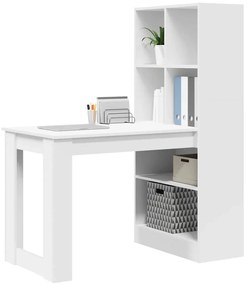 Mesa com prateleira com armazenamento Branco 122 x 67 x 145 cm