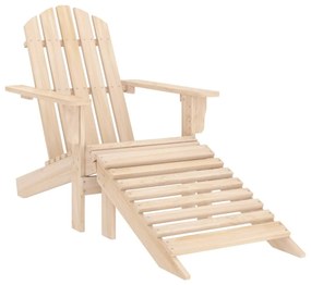 Cadeira Adirondack - Para Jardim com otomano - Em Abeto Maciço - 70x14