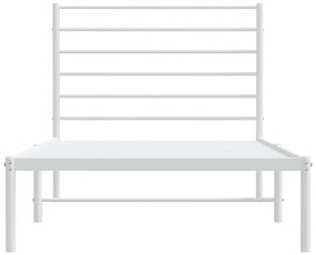 Estrutura de cama com cabeceira 80x200 cm metal branco