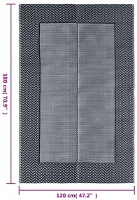 Tapete de exterior 120x180 cm ARAKIL PP cinzento