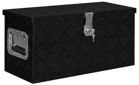 vidaXL Caixa de alumínio 61,5x26,5x30 cm preto