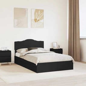 vidaXL Cama com Armazenamento Preto 135 x 190 cm Madeira processada