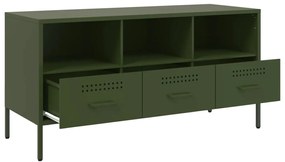 Móvel de TV 100,5x39x50,5 aço verde-azeitona