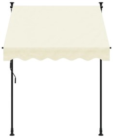 Toldo retrátil 150x150 cm tecido e aço cor creme