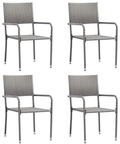 vidaXL Cadeiras de jantar empilháveis para jardim 2 pcs vime PE cinza