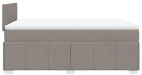 Cama boxspring c/ colchão 120x190cm tecido castanho-acinzentado