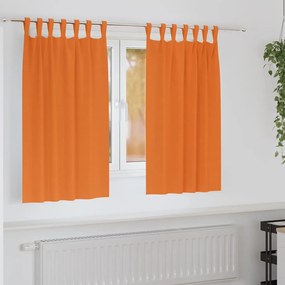 vidaXL Cortinas com cortinas 2 pcs Laranja Brilhante Poliéster