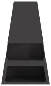Fogueira vidaXL com armazenamento de lenha Preto 60x35x100 cm Aço
