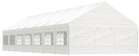 Gazebo com telhado 15,61x5,88x3,75 m polietileno branco
