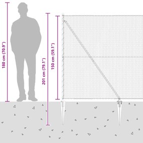 Cerca Hexagonal vidaXL Cinza 1,5x10 m Aço