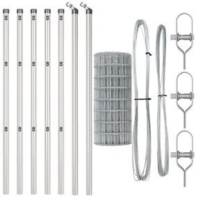 Cerca Euro com 13 Postes 0,4x50 m Aço Galvanizado