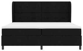Cama Box com Colchão Preto 200 x 200 cm - Tecido