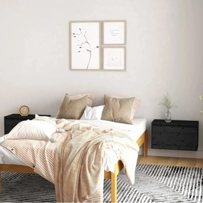 813454 vidaXL Armários de parede 2 pcs 60x30x35 cm pinho maciço preto