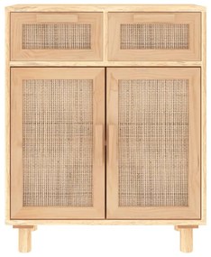 Aparador 60x30x75 cm pinho maciço/vime natural castanho