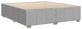 Estrutura de cama sem colchão 200x200 cm tecido cinzento-claro