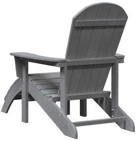 Cadeiras Adirondack vidaXL com Apoios para os Pés 2 pcs Cinza Claro HD