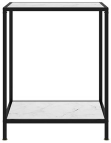 Mesa consola 60x35x75 cm vidro temperado branco