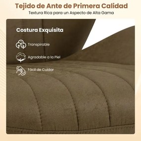Cadeira de escritório com altura ajustável, braços acolchoados e rodas Capacidade de carga de 150 kg. 68 x 66 x 85-92 cm. Cor: verde-oliva.