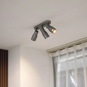 Foco de teto redondo Gunmetal GU10 50mm 3-luzes - Stanley