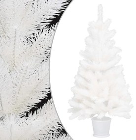 vidaXL Árvore de Natal artificial agulhas realistas 90 cm branco