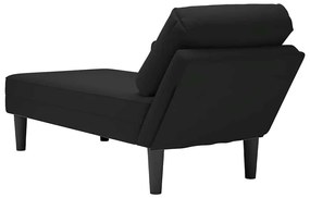 Chaise lounge c/ almofada/apoio de braços direito veludo preto