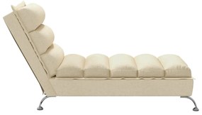 Chaise lounge com almofadões tecido creme