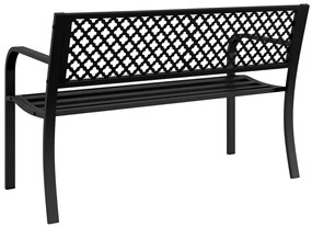 Banco de jardim 119 cm aço preto