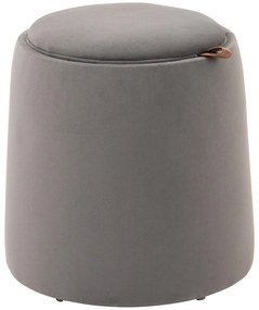 HOMCOM 2 em 1 Puff em Superfície Semelhante a Veludo com Armazenamento e Tampa Removível Φ44x47,5 cm Cinza | Aosom Portugal