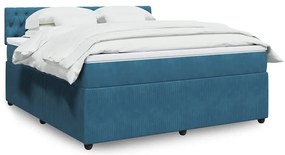 Cama com molas/colchão 180x200 cm veludo azul