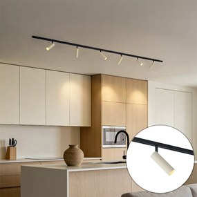 Sistema de calhas de iluminação moderno com 6 focos bege monofásico - Slimline Uzzy