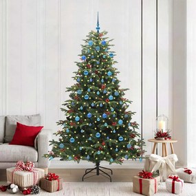 vidaXL Árvore de Natal Artificial Verde 210 cm PVC, Metal e Plástico