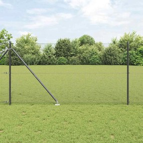 vidaXL Cerca de Arame Soldado com 7 Postes de Espeto Cinza 1.2x10 m Aço
