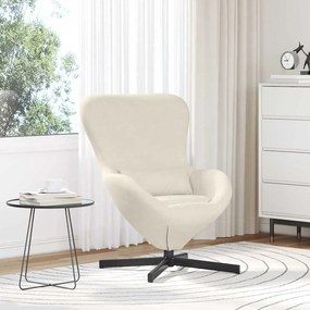 vidaXL Cadeira Ovo de Veludo Creme