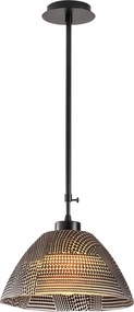 Candeeiro de Teto Bornova – Preto e Dourado – Diâmetro 30 cm, Altura 8